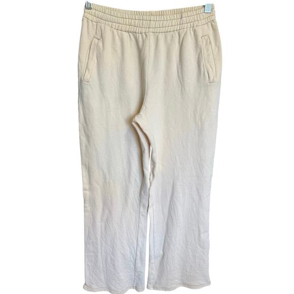 Yllw Yellow The Label Sweatpants Wide Leg Pants Terry Cotton Ivory Size Small - Picture 5 of 12